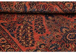 Tappeto Antik Medaglione Floreale Rosso Ruggine Blu Scuro 92x200 Cm