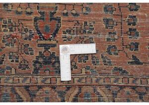 Tappeto Antik Stilizzato Rosso Ruggine Blu Scuro Corsia 75x195 Cm