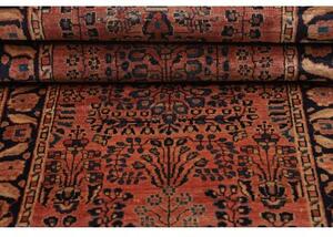 Tappeto Antik Stilizzato Rosso Ruggine Blu Scuro Corsia 75x195 Cm