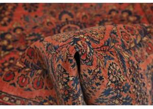Tappeto Antik Medaglione Floreale Rosso Ruggine Blu Scuro 92x200 Cm