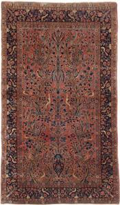 Tappeto Antik Figurativo Rosso Mattone Blu Notte 122x220 Cm