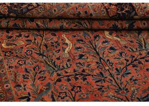 Tappeto Antik Figurativo Rosso Mattone Blu Notte 122x220 Cm