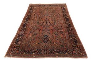 Tappeto Antik Figurativo Rosso Mattone Blu Notte 122x220 Cm