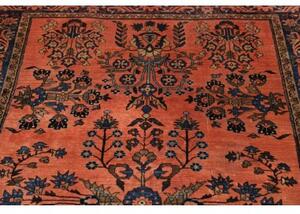 Tappeto Antik Floreale Rosso Corallo Blu Notte 125x210 Cm