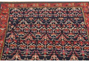 Tappeto Antik Stilizzato Blu Scuro Rosso Corsia 85x430 Cm