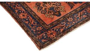 Tappeto Antik Floreale Rosso Corallo Blu Notte 125x210 Cm
