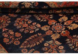 Tappeto Antik Floreale Blu Scuro Rosso 130x195 Cm