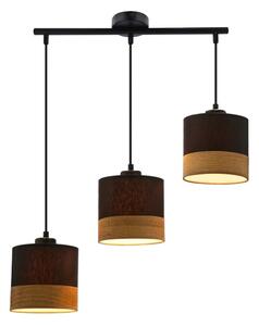 Lampadario a sospensione con filo PORTO 3xE27/60W/230V nero/marrone