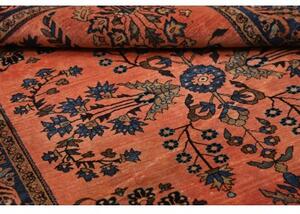 Tappeto Antik Floreale Rosso Corallo Blu Notte 125x210 Cm
