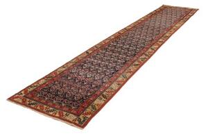 Tappeto Antik Stilizzato Blu Scuro Rosso Corsia 85x430 Cm