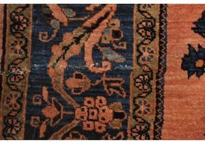Tappeto Antik Floreale Rosso Corallo Blu Notte 125x210 Cm