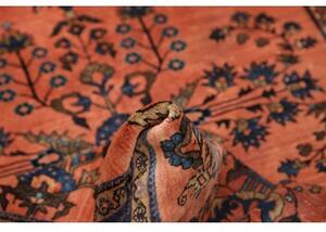 Tappeto Antik Floreale Rosso Corallo Blu Notte 125x210 Cm