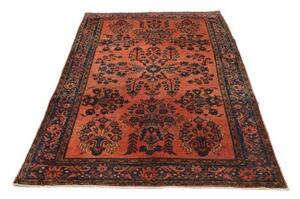 Tappeto Antik Floreale Rosso Corallo Blu Notte 125x210 Cm