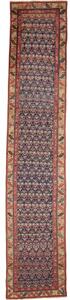 Tappeto Antik Stilizzato Blu Scuro Rosso Corsia 85x430 Cm
