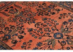 Tappeto Antik Floreale Rosso Corallo Blu Notte 125x210 Cm