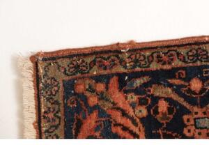 Tappeto Antik Floreale Rosso Corallo Blu Notte 125x210 Cm