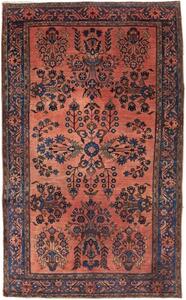 Tappeto Antik Floreale Rosso Corallo Blu Notte 125x210 Cm