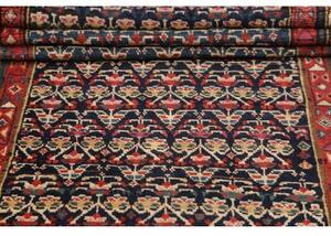 Tappeto Antik Stilizzato Blu Scuro Rosso Corsia 85x430 Cm