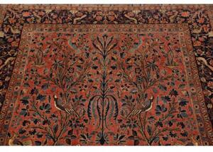 Tappeto Antik Figurativo Rosso Mattone Blu Notte 122x220 Cm