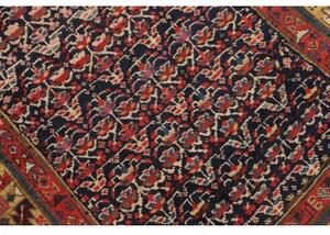 Tappeto Antik Stilizzato Blu Scuro Rosso Corsia 85x430 Cm