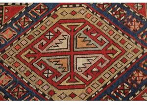 Tappeto Antik Geometrico Rosso Blu Corsia 100x275 Cm