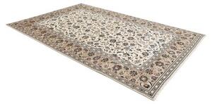 Tappeto Kashan Floreale Avorio Blu Scuro 198x305 Cm