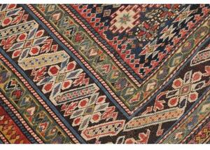 Tappeto Antik Geometrico Blu Scuro Rosso Mattone 105x250 Cm