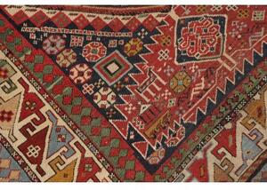Tappeto Antik Geometrico Rosso Mattone Blu Scuro Corsia 109x330 Cm