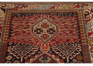 Tappeto Antik Geometrico Rosso Mattone Blu Scuro Corsia 109x330 Cm