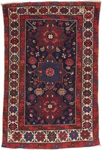Tappeto Antik Stilizzato Blu Scuro Rosso 112x170 Cm