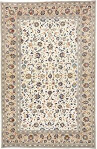 Tappeto Kashan Floreale Avorio Blu Scuro 198x305 Cm