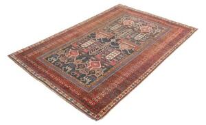 Tappeto Antik Stilizzato Rosso Ruggine Blu Scuro 123x180 Cm