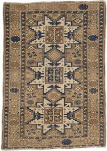 Tappeto Antik Geometrico Beige Blu 100x150 Cm