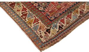 Tappeto Antik Geometrico Rosso Mattone Blu Scuro Corsia 109x330 Cm