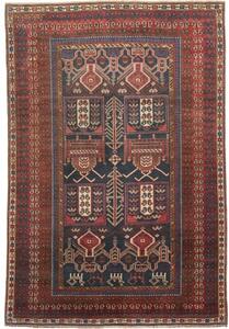Tappeto Antik Stilizzato Rosso Ruggine Blu Scuro 123x180 Cm