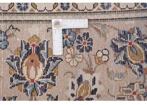 Tappeto Kashan Floreale Avorio Blu Scuro 198x305 Cm