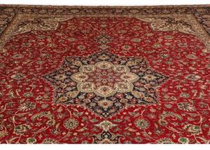 Tappeto Tabriz Medaglione Floreale Rosso Blu Scuro 300x400 Cm
