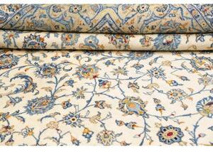 Tappeto Kashan Floreale Avorio Blu 307x400 Cm