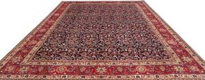Tappeto Mashad Floreale Blu Scuro Rosso 296x394 Cm
