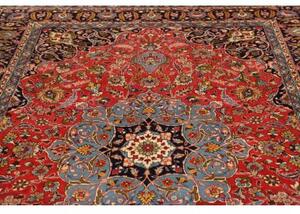 Tappeto Shahreza Medaglione Floreale Rosso Blu Scuro 200x300 Cm
