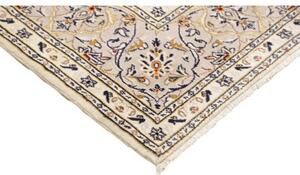 Tappeto Kashan Medaglione Floreale Avorio Blu 202x290 Cm