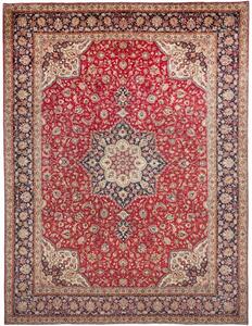 Tappeto Tabriz Medaglione Floreale Rosso Blu Scuro 300x400 Cm