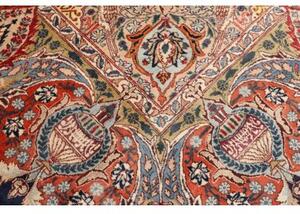 Tappeto Kashamr Zirkhaki Medaglione Floreale Blu Notte Rosso Mattone 303x388 Cm