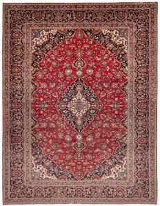 Tappeto Ardakan Medaglione Floreale Rosso Blu Scuro 303x393 Cm