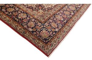 Tappeto Tabriz Medaglione Floreale Rosso Blu Scuro 300x400 Cm