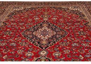 Tappeto Ardakan Medaglione Floreale Rosso Blu Scuro 303x393 Cm