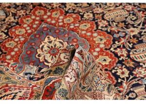 Tappeto Kashamr Zirkhaki Medaglione Floreale Blu Notte Rosso Mattone 303x388 Cm