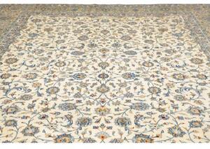 Tappeto Kashan Floreale Avorio Blu 307x400 Cm