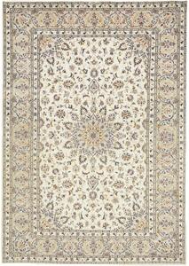 Tappeto Kashan Medaglione Floreale Avorio Blu 202x290 Cm