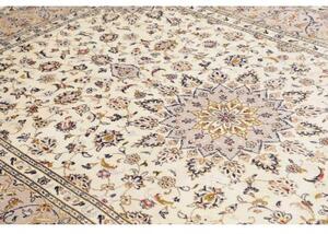 Tappeto Kashan Medaglione Floreale Avorio Blu 202x290 Cm